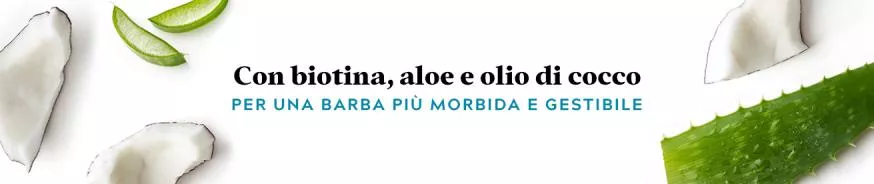 Con biotina, aloe e olio di cocco: la barba si sente più morbida e maneggevole