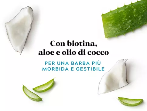 Con biotina, aloe e olio di cocco: la barba si sente più morbida e maneggevole