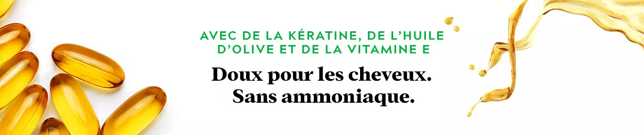 Keratin, olive oil, vitamin E