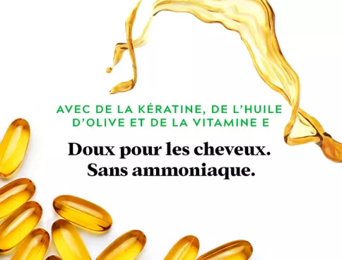 Keratin, olive oil, vitamin E