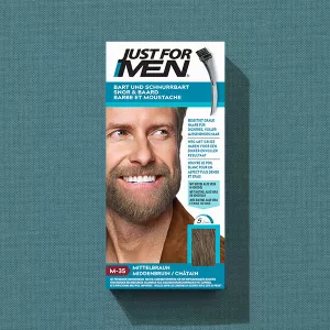 Mustache & Beard box on blue fabric