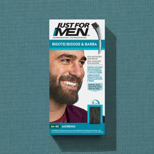 Mustache & Beard box on blue fabric