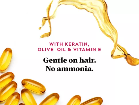 Keratin, olive oil, vitamin E