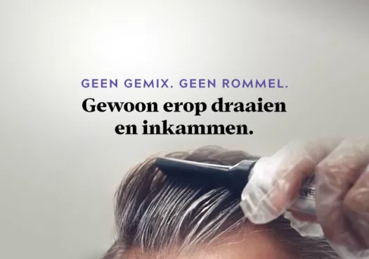 Geen gemix. Geen rommel. Gewoon erop draaien en inkammen.
